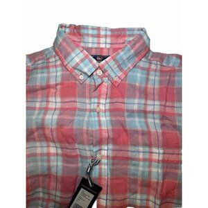 Vineyard Vines Whale Shirt Mens XL Button LSPink Blue Atlantis Plaid